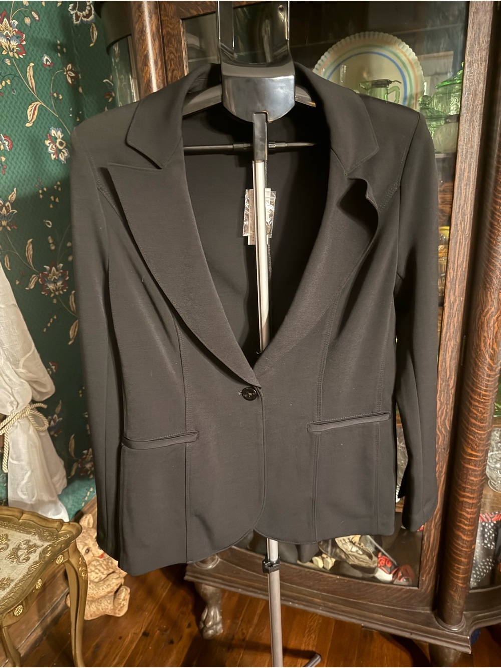 White House Black Market Black Single-Button Ponte Blazer